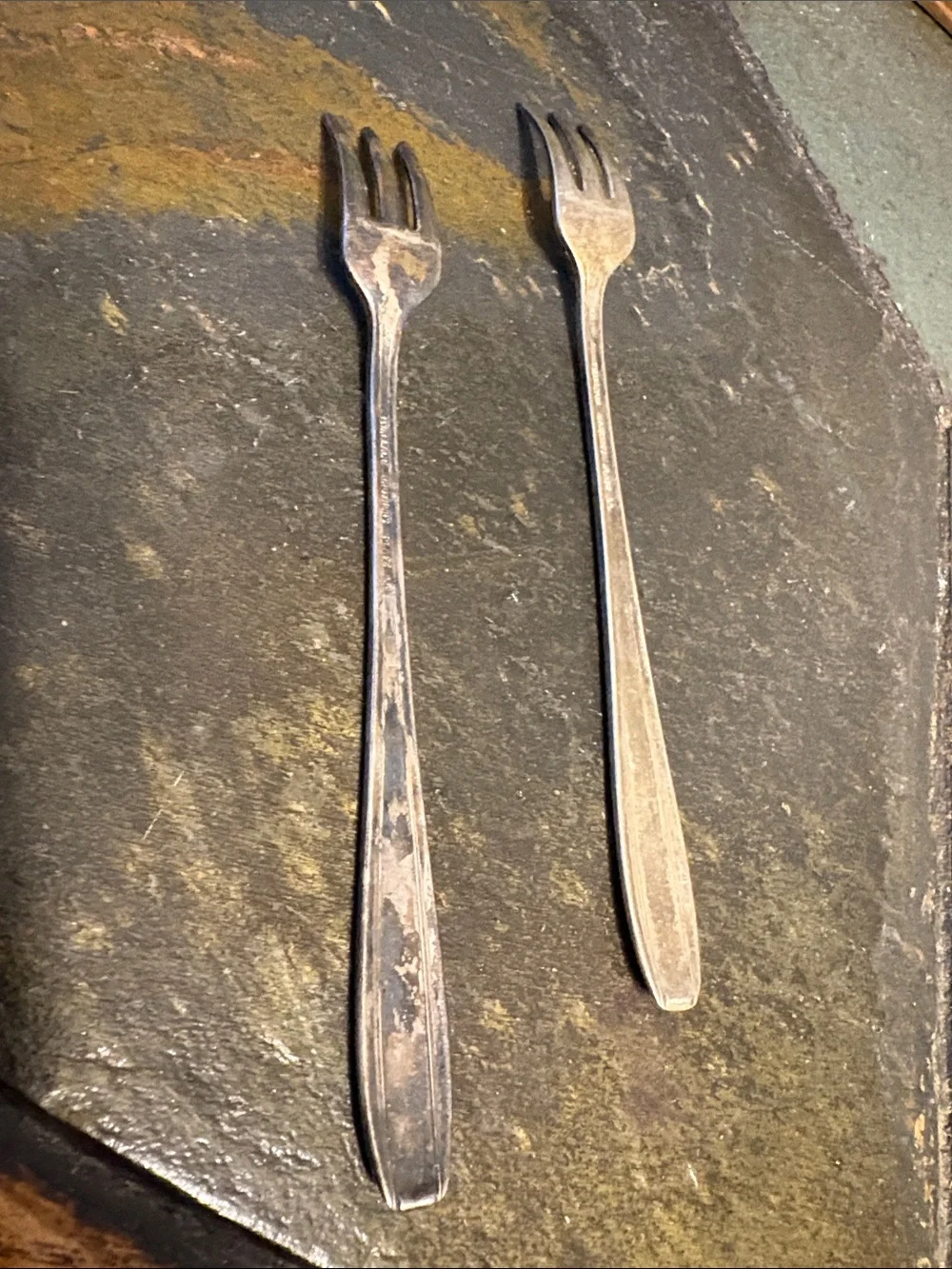 Vintage Silver-Tone Serving Forks - Set of 2